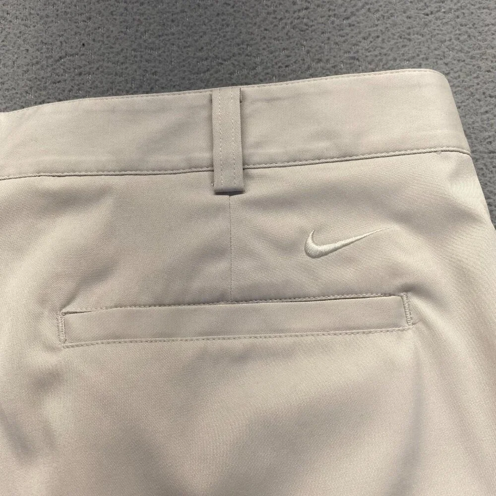 Nike Golf Tech Pants Mens 36x32 Ivory Dri Fit Straight Leg Preppy Classic